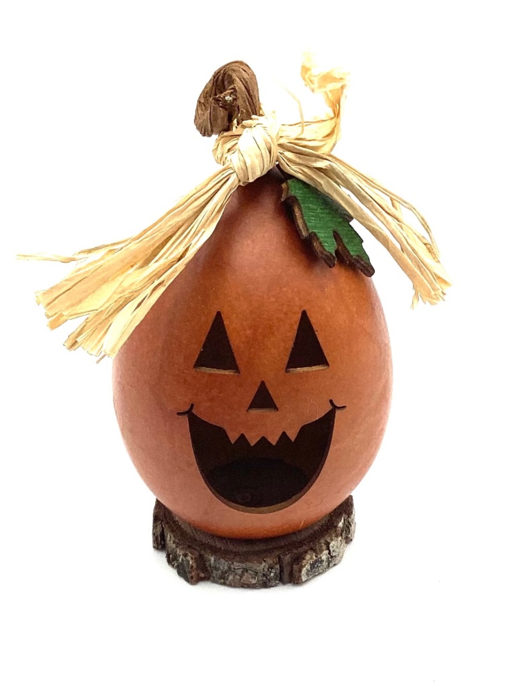 Jack-O-Lantern Orange Gourd - Approximately 4” Tall - NWT